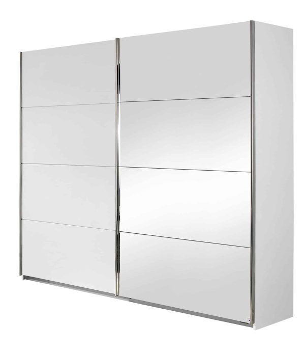 Schuifdeurkast Tiamo 181x210cm wit/spiegel