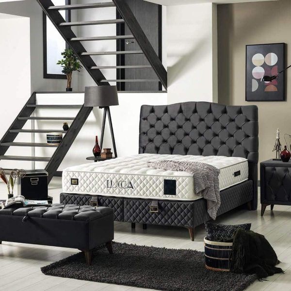 Gecapitonneerde Boxspring inclusief opbergruimte Lucca